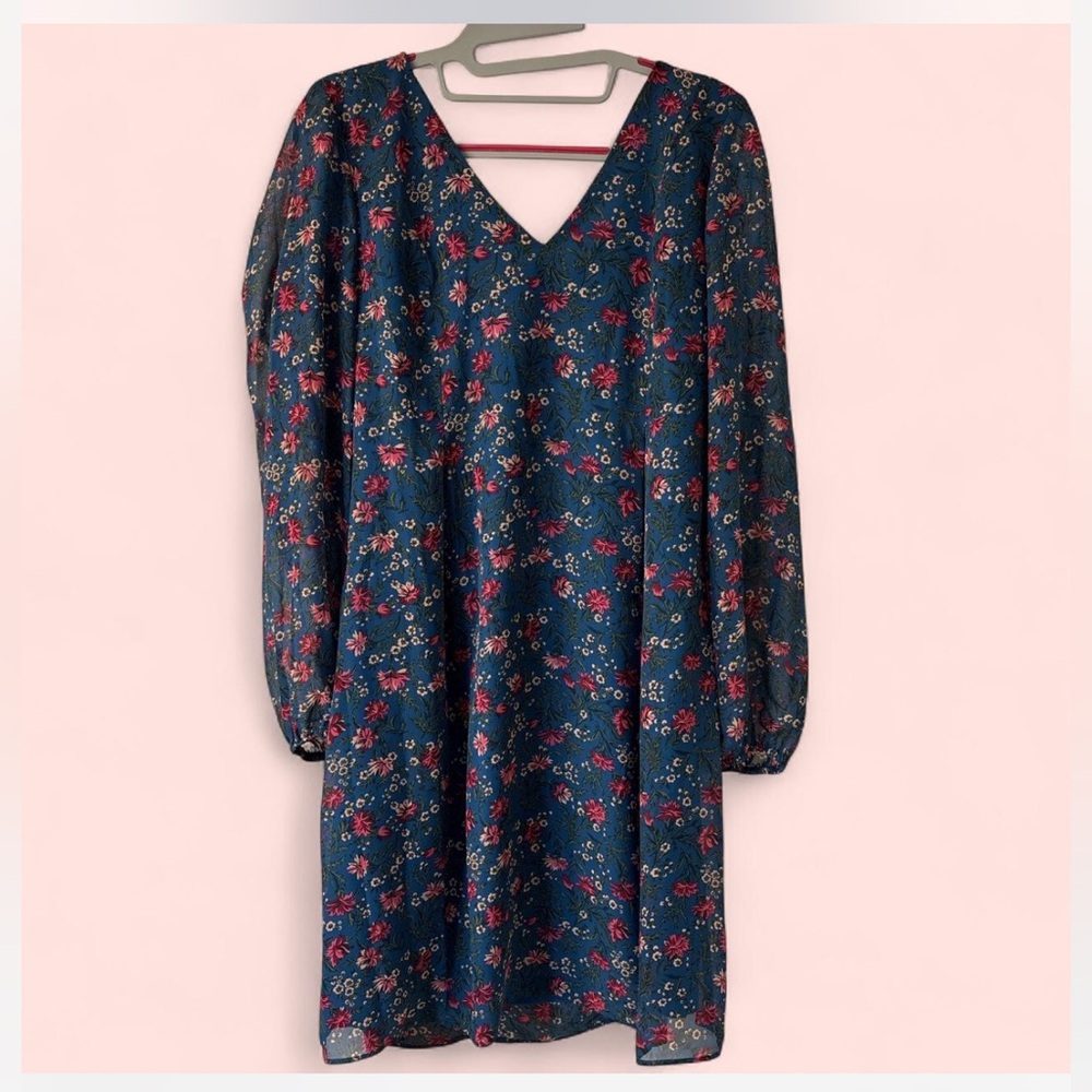 US W S INC Blue Dress with Pink Flowers